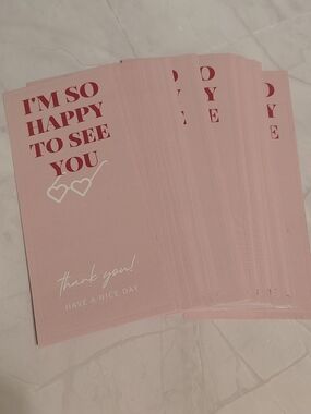 50 Pink "I'm So Happy To See You" Package Sealing Stickers